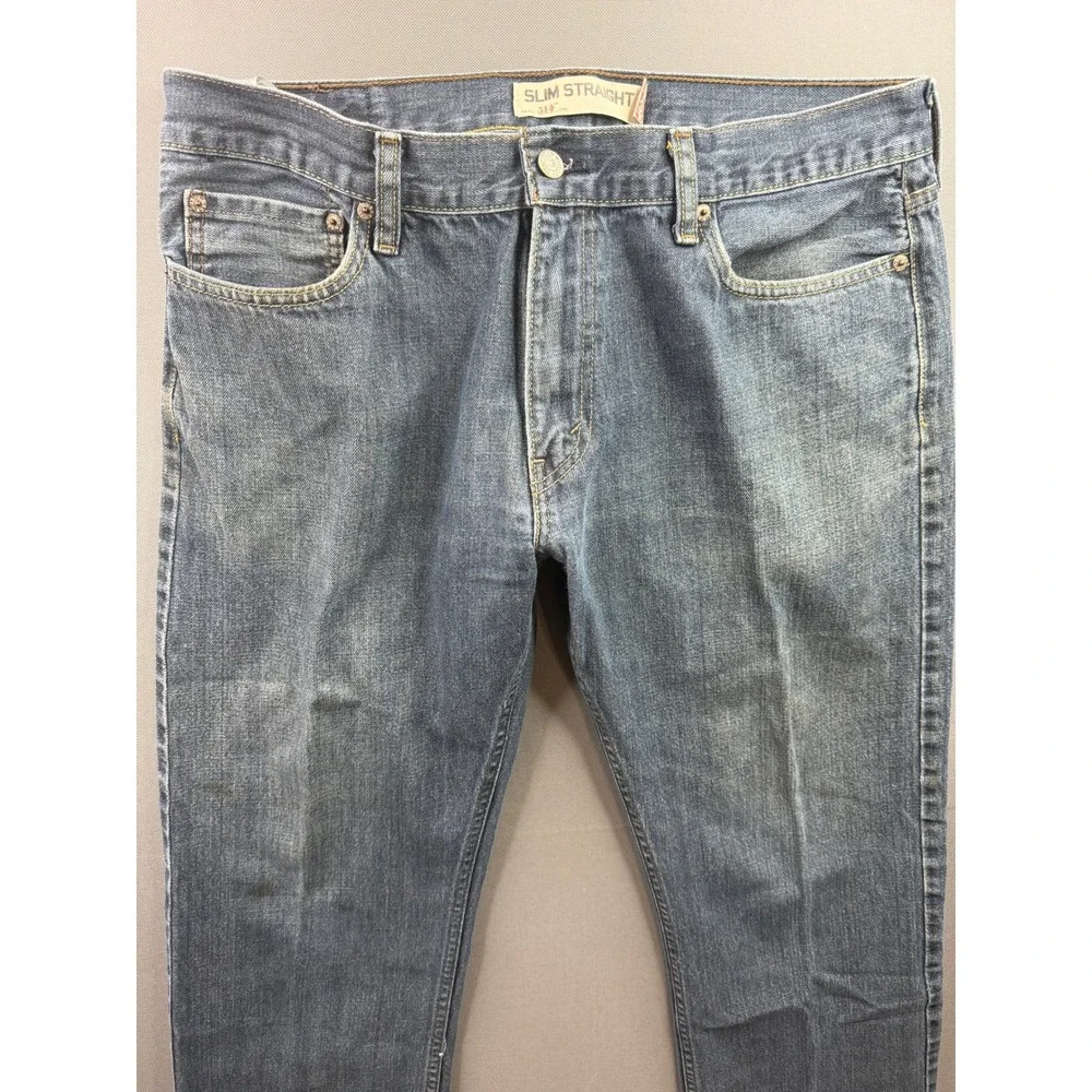Levi's Vintage 514 Slim Straight Jeans Mens Blue Medium Wash 35x29